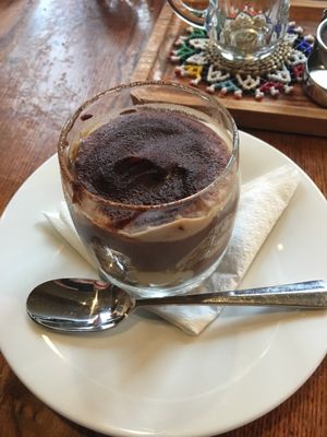 Vegan tiramisu, litterally so good. at Tea Sutra Teahouse in Newcastle Upon Tyne