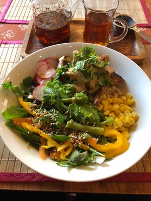Tempeh bowl  at Tea Sutra Teahouse in Newcastle Upon Tyne