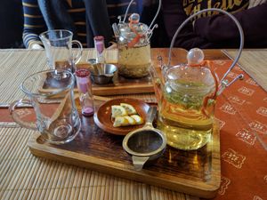 Proper tea with instructions on steeping times at Tea Sutra Teahouse in Newcastle Upon Tyne
