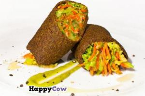 Vegetable roll with salsa sauce at Nebos in Kyiv