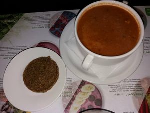 Minestrone soup at Nebos in Kyiv