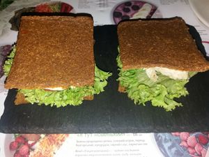 Cashew cheese and tomato sandwich at Nebos in Kyiv