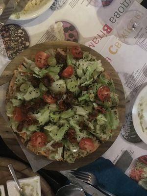 Another pizza with quacamole  at Nebos in Kyiv