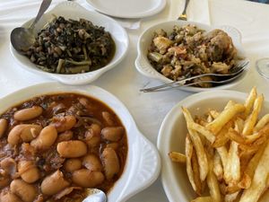 Spinach rice, top left    at Paradise Beach  in Kefalonia
