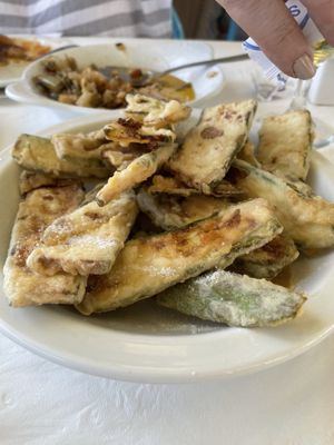 Fried courgettes   at Paradise Beach  in Kefalonia