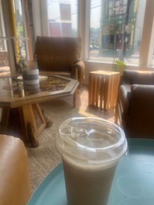 Triple shot espresso, iced with oat milk and a dash of cane sugar. 🤤  at Unataza Coffee in Dayton