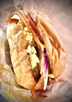 Breakfast sandwich  at Maciel's Plant-Based Butcher & Deli in Los Angeles