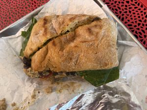 “Tuna" sandwich   at Maciel's Plant-Based Butcher & Deli in Los Angeles
