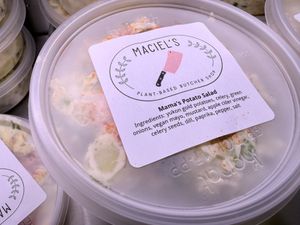 Potato salad to go  at Maciel's Plant-Based Butcher & Deli in Los Angeles