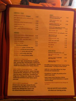 Menu  at Jambo Cafe in Santa Fe
