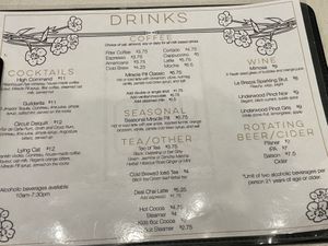 Drink menu   at Guilder Cafe at Powell's City of Books in Portland