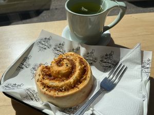   at Guilder Cafe at Powell's City of Books in Portland