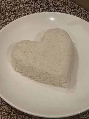 Our rice was so pretty! ❤️  at Rama Thai in Egg Harbor