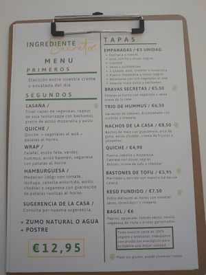 Menu at Ingrediente Secreto in Badalona
