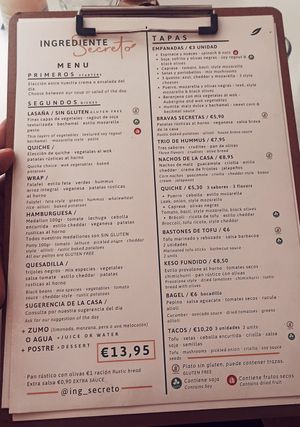 Carta/Menú at Ingrediente Secreto in Badalona