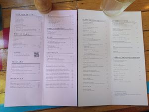 Menu and drinks at Het Magazijn in Dordrecht