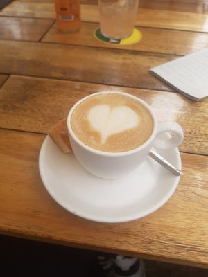 Coffee with oatmilk at Het Magazijn in Dordrecht