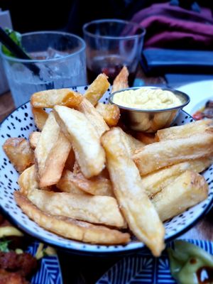 Fries (asked with vegan sauce - the regular mayo isnt vegan) at Het Magazijn in Dordrecht