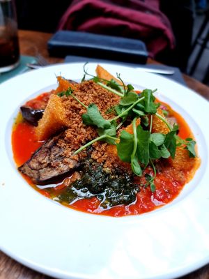 Roasted aubergine at Het Magazijn in Dordrecht