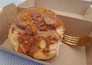 Biscoff Cinnamon Roll at Caring Kitchen in Mount Hawthorn