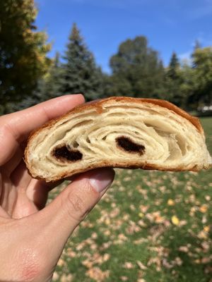 Pain au chocolat interior  at Boulangerie Jarry in Montreal