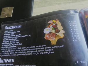 Appetizers menu at Italianicius in Giardini-naxos