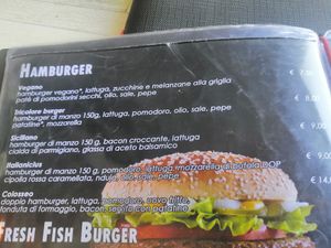 Burgers menu at Italianicius in Giardini-naxos