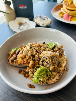 ‘Beans on toast'  at Café Cùil in Isle Of Skye