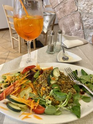 Lentil salad today instead of lentil soup. Delicious.  at Nonna Nini in Assisi