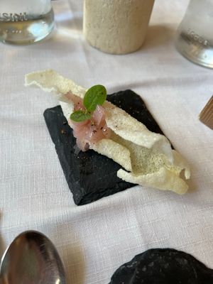 mini welcome dish, made vegan at Osteria del Caroseno in Castellana Grotte