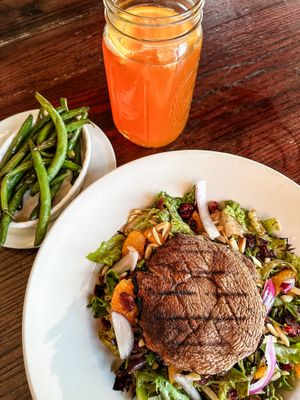 Cranberry almond salad with grilled portobello.  at Toast in Lincoln