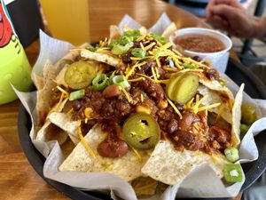 Vegan Nachos  at Dees Brothers Brewery in Sanford