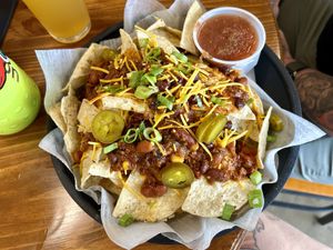 Vegan nachos   at Dees Brothers Brewery in Sanford
