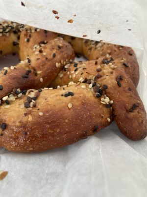 Everything pretzel inside the bag  at The Albina Press in Portland
