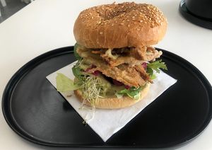 King mushroom burger   at Blazenest in Browns Plains