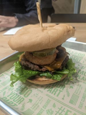 Maverick Burger with a gluten free bun - amazing at Next Level Burger - West Burnside in Portland