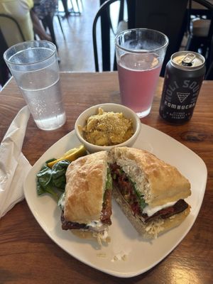 Muffuletta, and Mac and cheese  at End of the Line Cafe in Pensacola