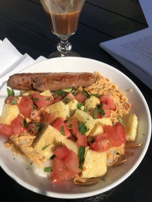 Sunday brunch grit-bowl and vietnamese coffee  at End of the Line Cafe in Pensacola