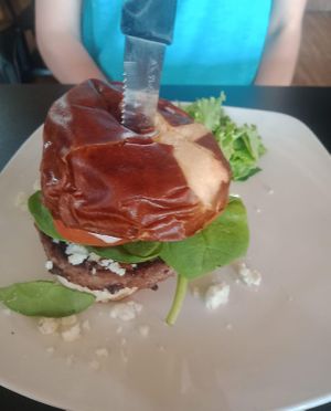 Beyond blue cheese burger   at End of the Line Cafe in Pensacola