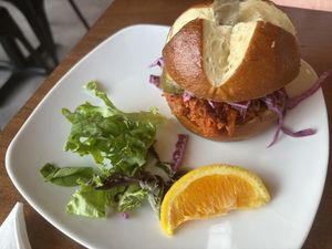 Spicy bbq jackfruit   at End of the Line Cafe in Pensacola
