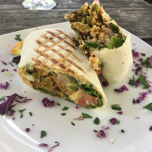 Spicy falafel wrap  at End of the Line Cafe in Pensacola