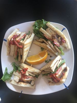 Knuckle sandwich  at End of the Line Cafe in Pensacola