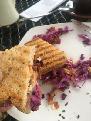 Jackfruit pulled pork, gluten free bread at End of the Line Cafe in Pensacola
