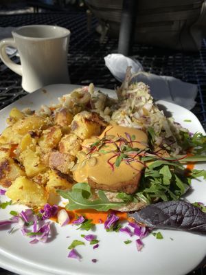 Sunday brunch plate at End of the Line Cafe in Pensacola