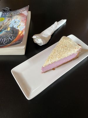 Ube cheesecake  at End of the Line Cafe in Pensacola