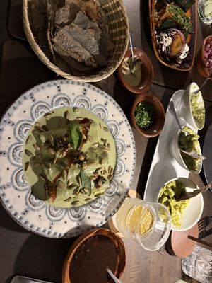 Enchiladas con Huitlacoche (corn mushrooms)  at Tikua in Queretaro