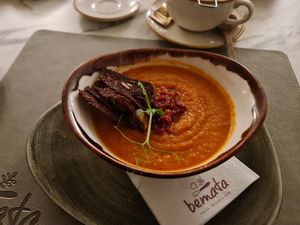 Tomato soup at Bemata 2 in Belgrade