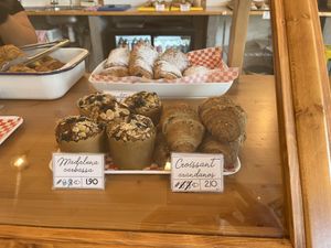 croissants and muffins  at Cloudstreet Bakery in Barcelona