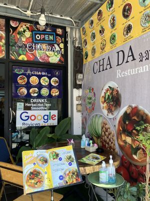 Outside of the shop   at Chada Vegetarian Restaurant in Chiang Mai