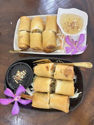 Spring rolls   at Chada Vegetarian Restaurant in Chiang Mai